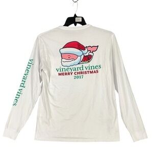 Vineyard Vines Shirt Mens S Christmas Santa Whale Graphic‎ Coastal Preppy